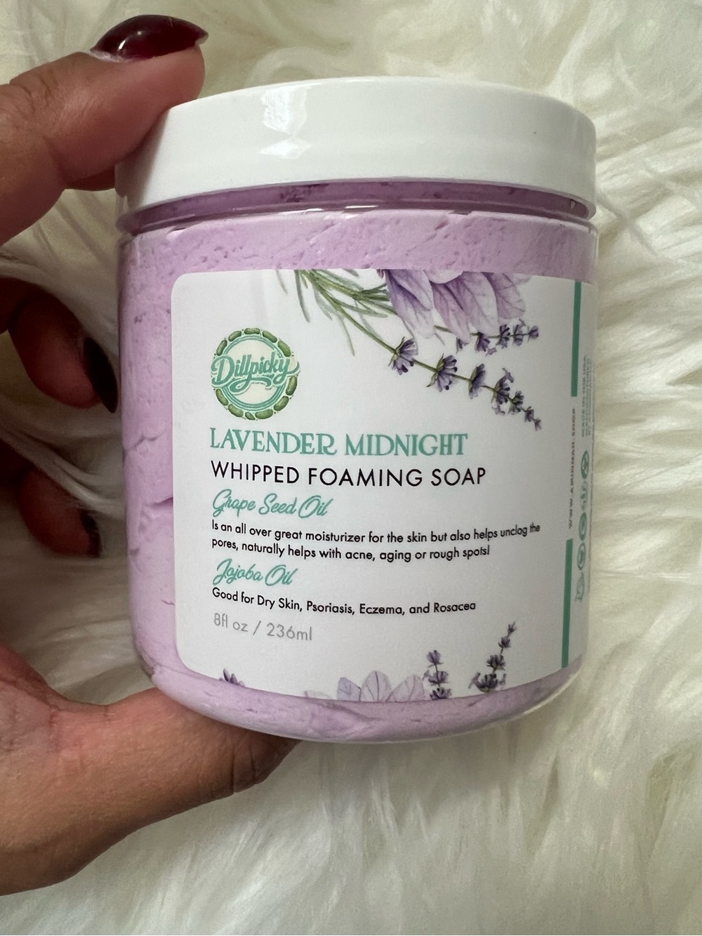 NWT Aminnah X Dillpicky Lavender Midnight Whipped Foaming Soap retails $38.00